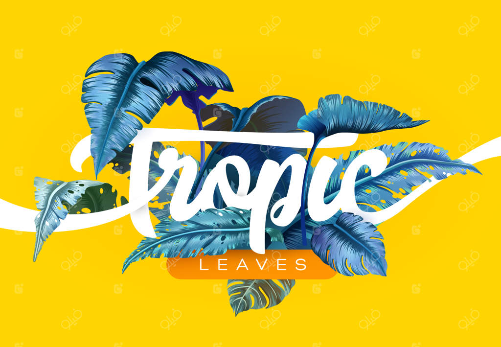 پس‌زمینه‌ی روشن گرمسیری با گیاهان جنگلی - پترن گیاهان گرمسیری وکتور