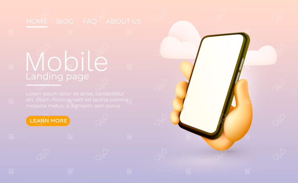 دست گرفتن گوشی هوشمند با صفحه‌نمایش خالی - طرح مدرن وکتور