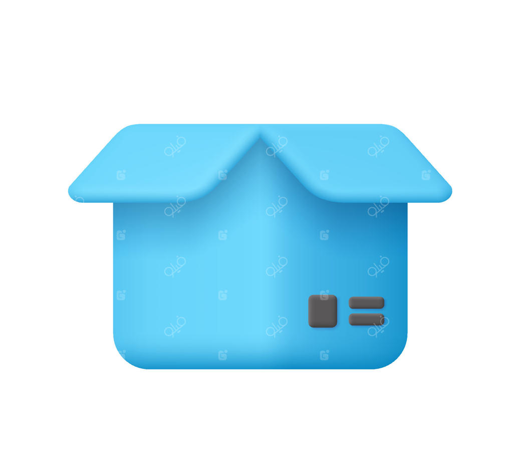 آیکون بسته آبی خدمات ارسال و تحویل