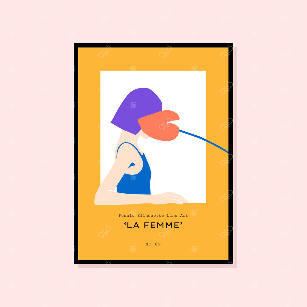 پوستر انتزاعی با طراحی دستی، مناسب برای مجموعه تابلوهای دیواری