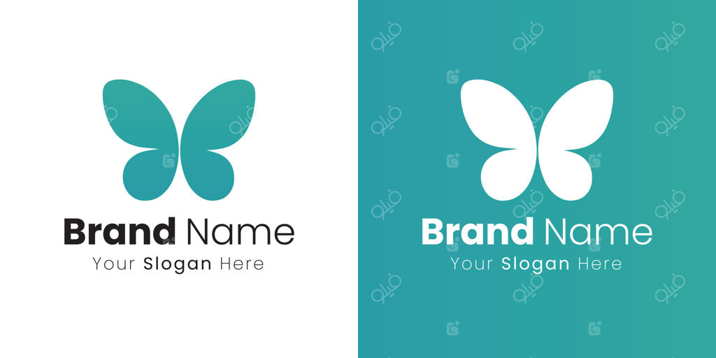 طراحی لوگوی پروانه با بال‌های انتزاعی، مناسب برای برند‌های شرکت‌ها یا استارتاپ‌ها