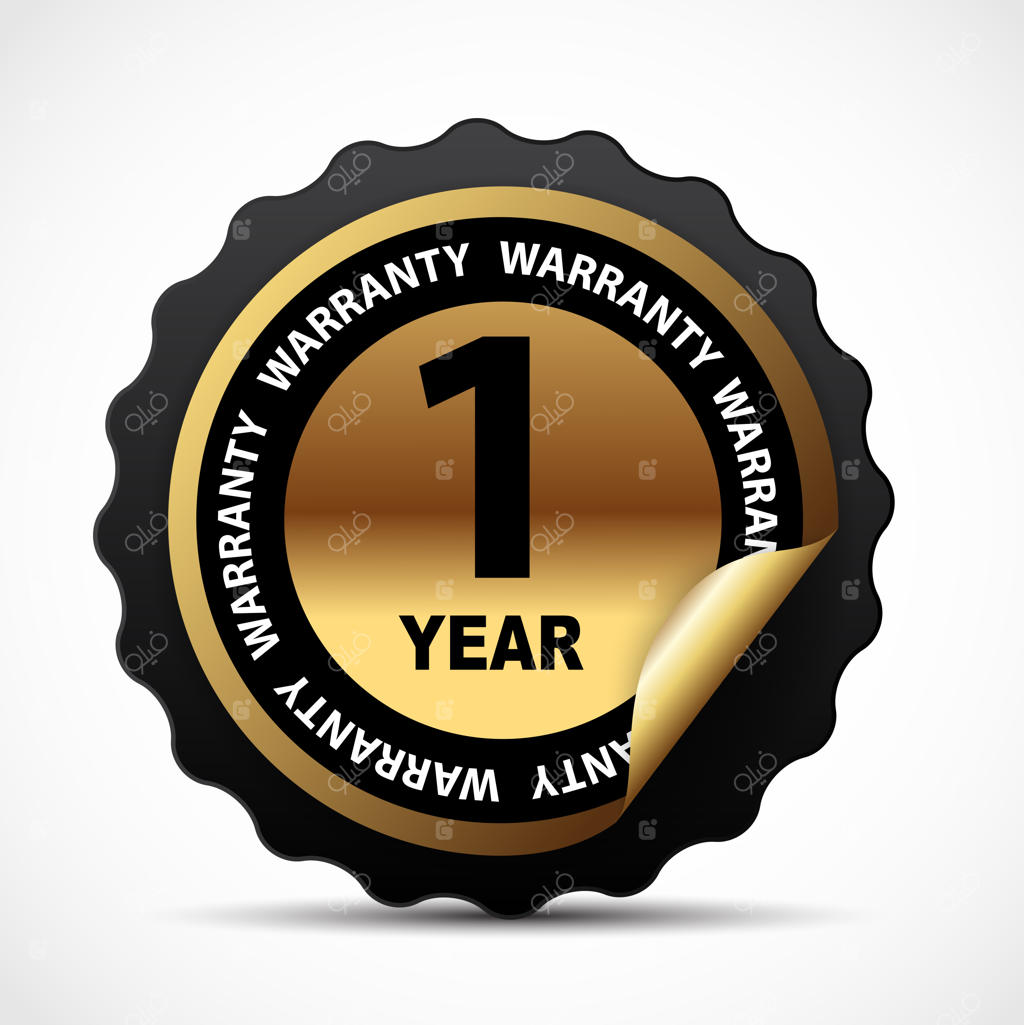 علامت تضمین به رنگ طلایی و برچسب گارانتی یک ساله