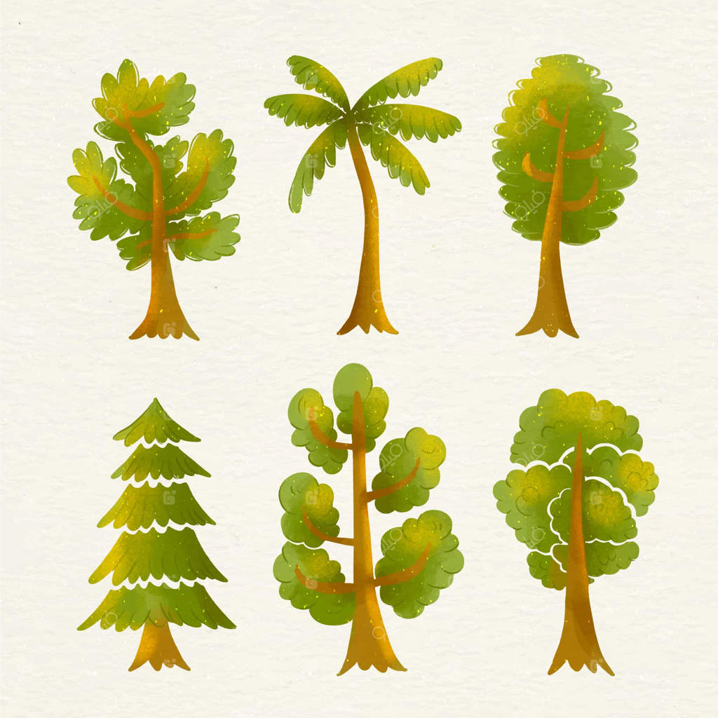 درختان به سبک آبرنگی