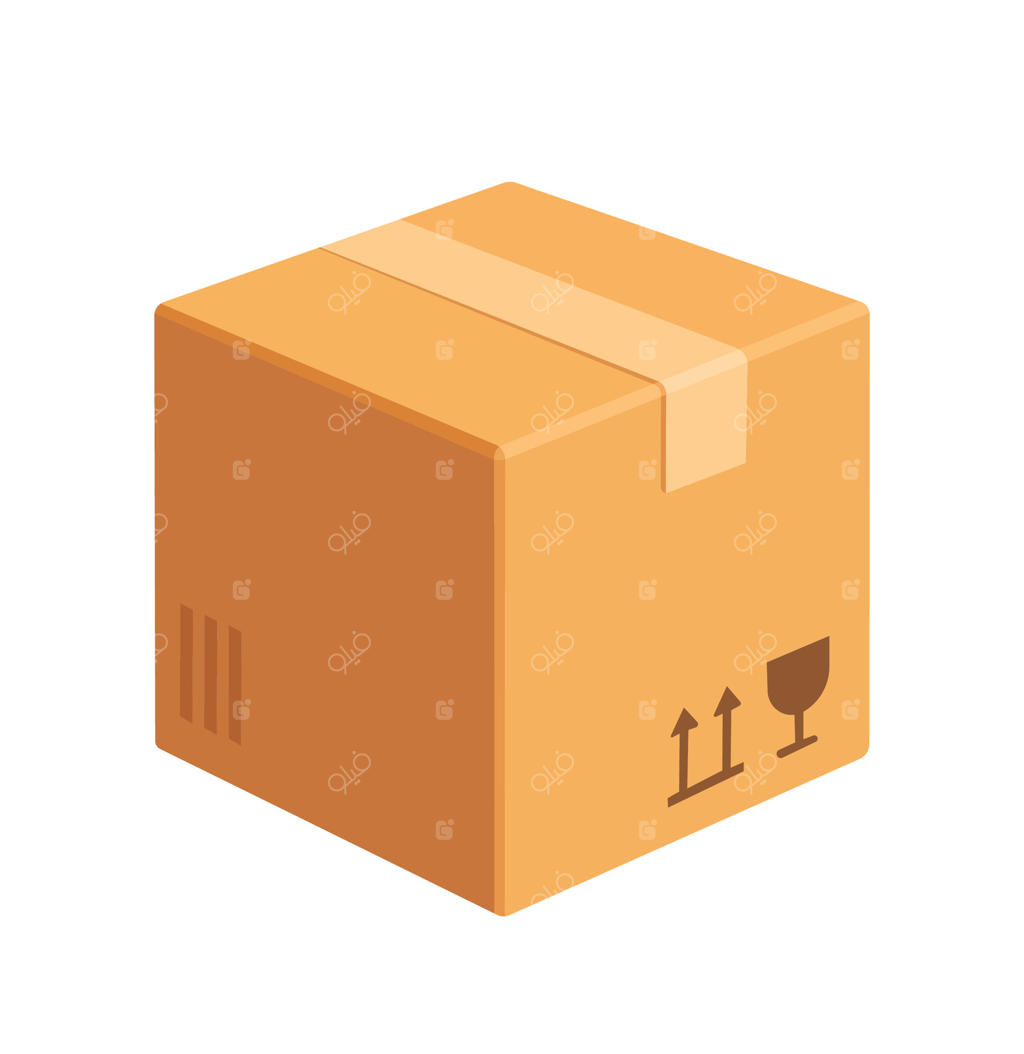 جعبه مقوایی با دو فلش روی آن