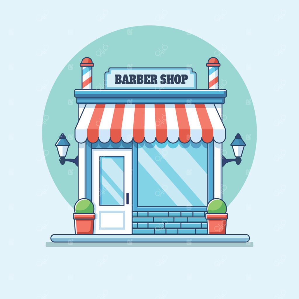 تصویر کارتونی ساختمان آرایشگاه. مفهوم آیکون ساختمان به صورت جداگانه . سبک کارتونی تخت