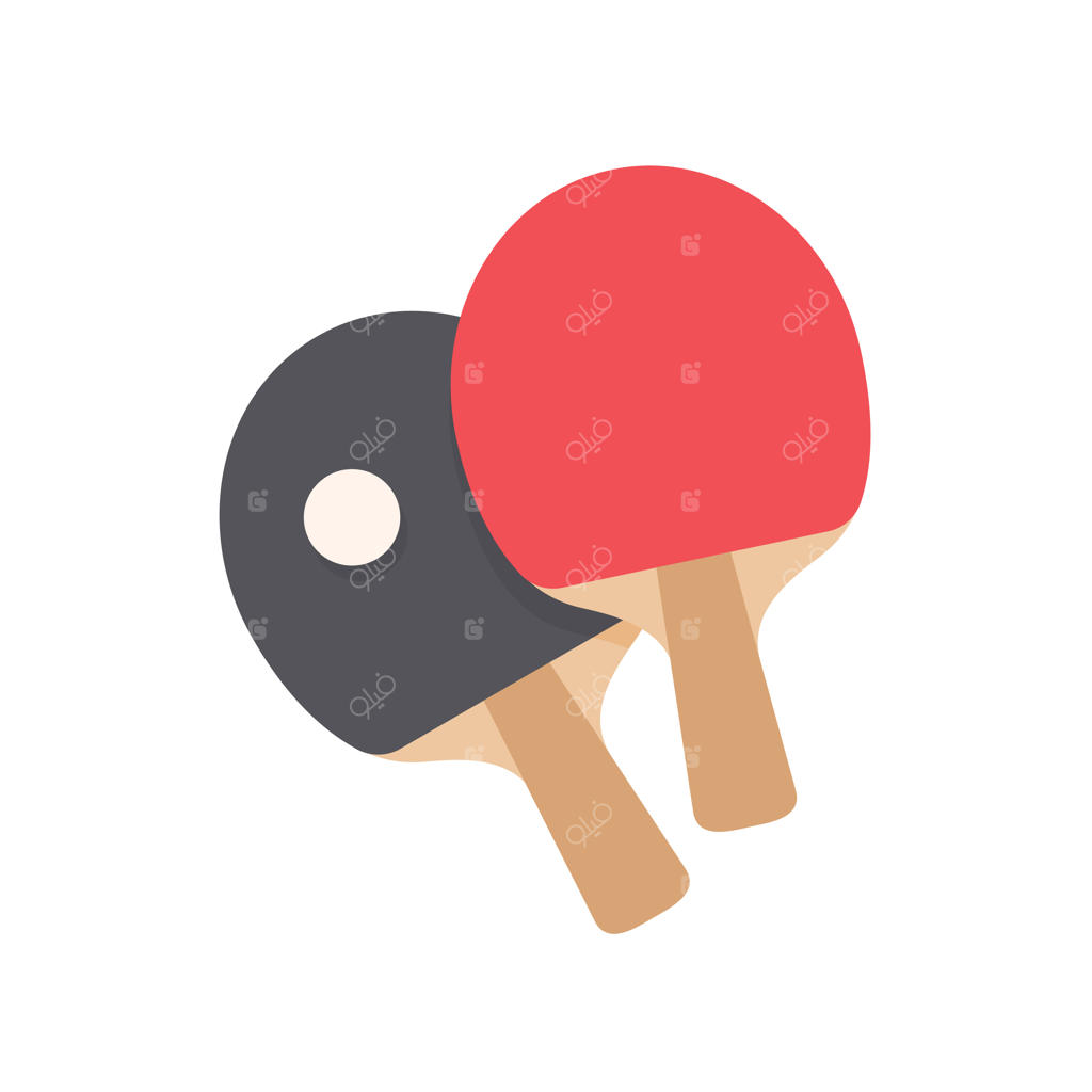 ضربه زدن به توپ با راکت پینگ پنگ در مسابقات تنیس روی میز داخل سالن