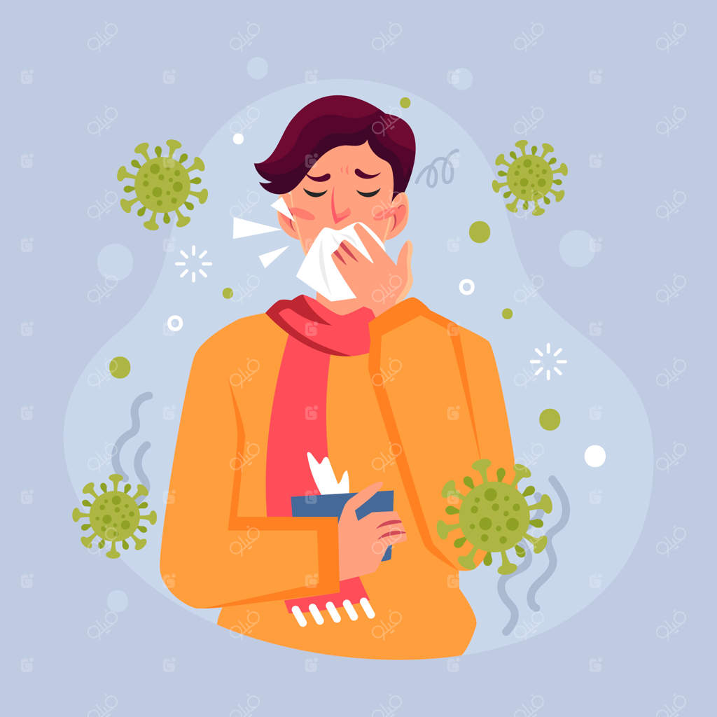 شخص مبتلا به ویروس کرونا در حال سرفه کردن