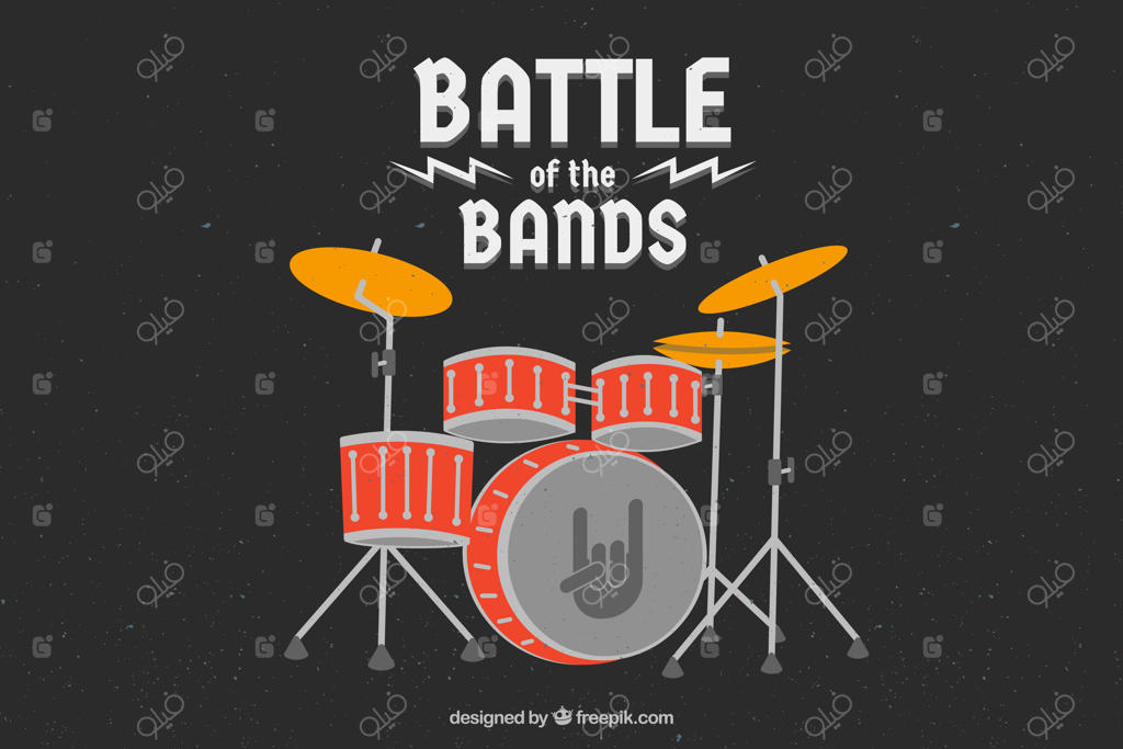 پس‌زمینه جشنواره موسیقی با طرح ساده دف‌ها