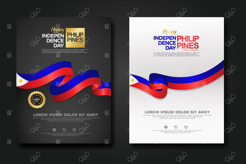 طرح پوستر: تمپلیت پس‌زمینه روز استقلال فیلیپین مبارک