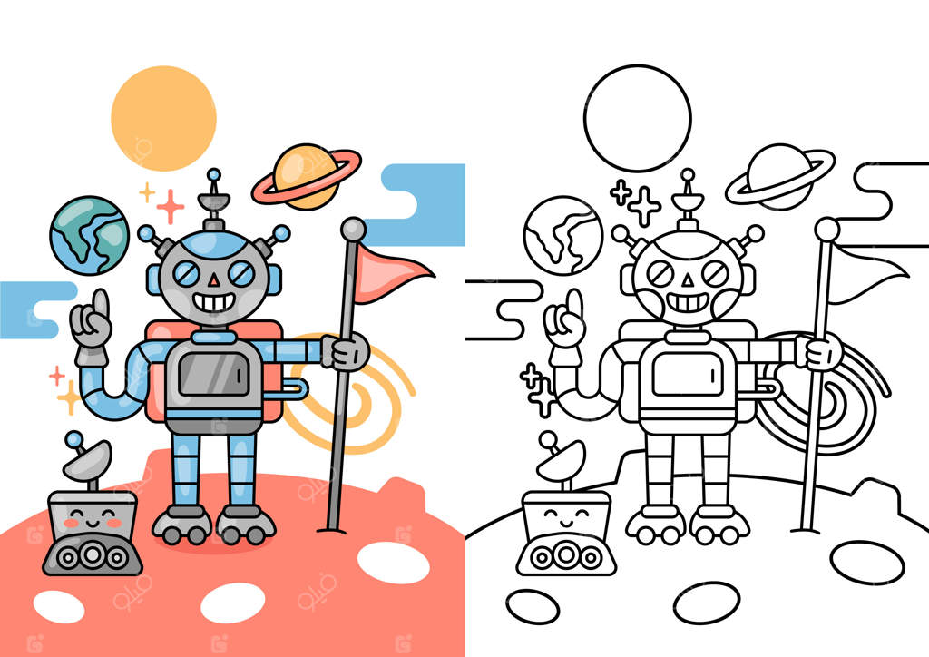 تصویرسازی دستی ربات طراحی شده