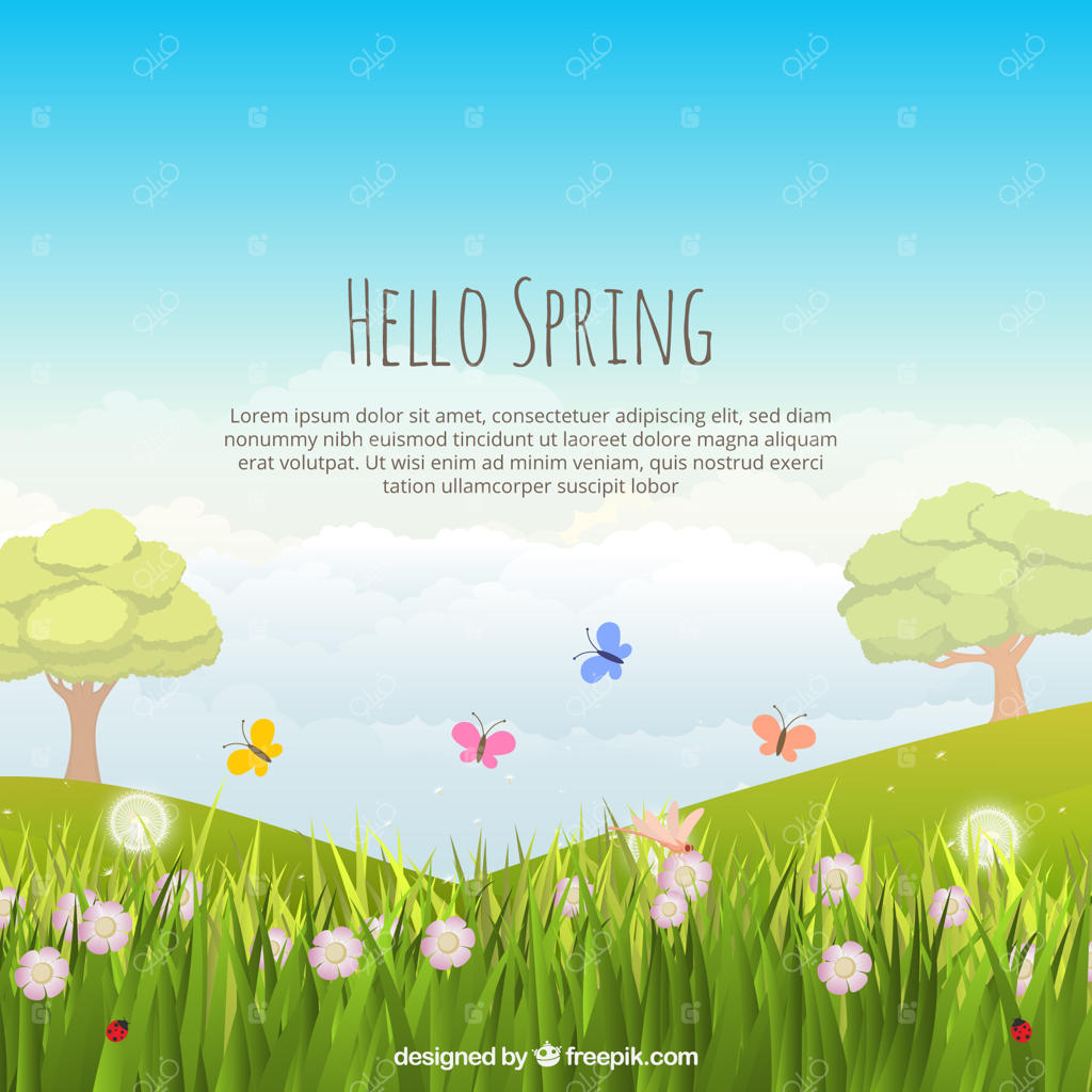 پس‌زمینه منظره بهاری