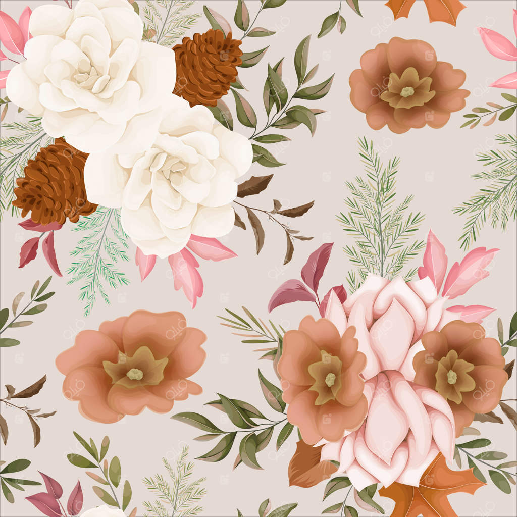 طرح گل پاییزی با پترن