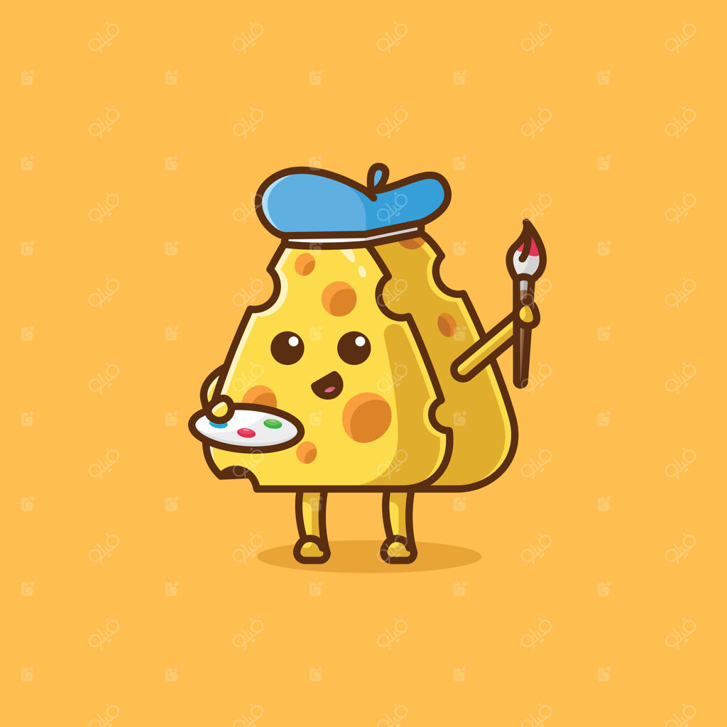 مجموعه‌ای از تصاویر کارتونی جذاب پنیر نقاش: نماد فعالیت‌های مختلف پنیر