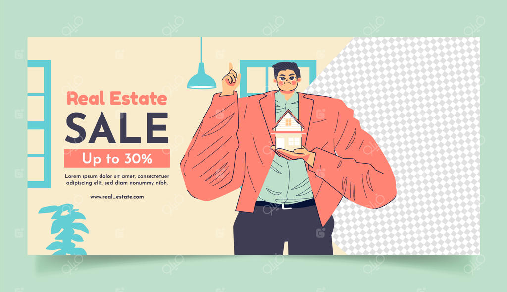 قالب بنر افقی املاک و مستغلات