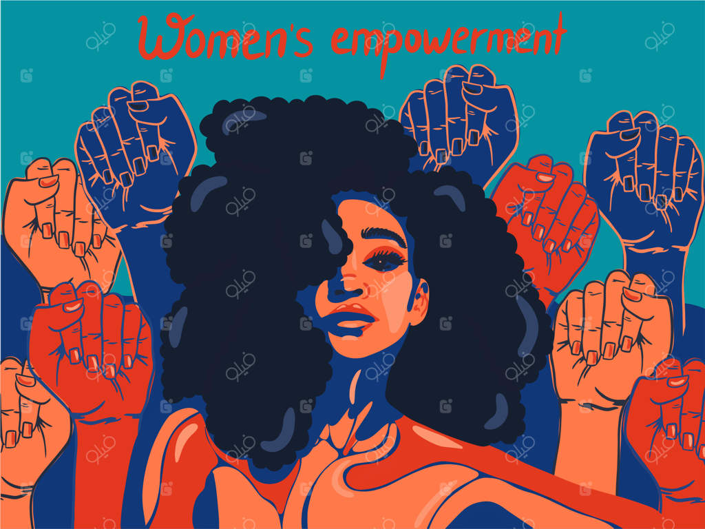 توانمندسازی زنان: زنی با علامت برابری در دستانش - حقوق زن و همبستگی