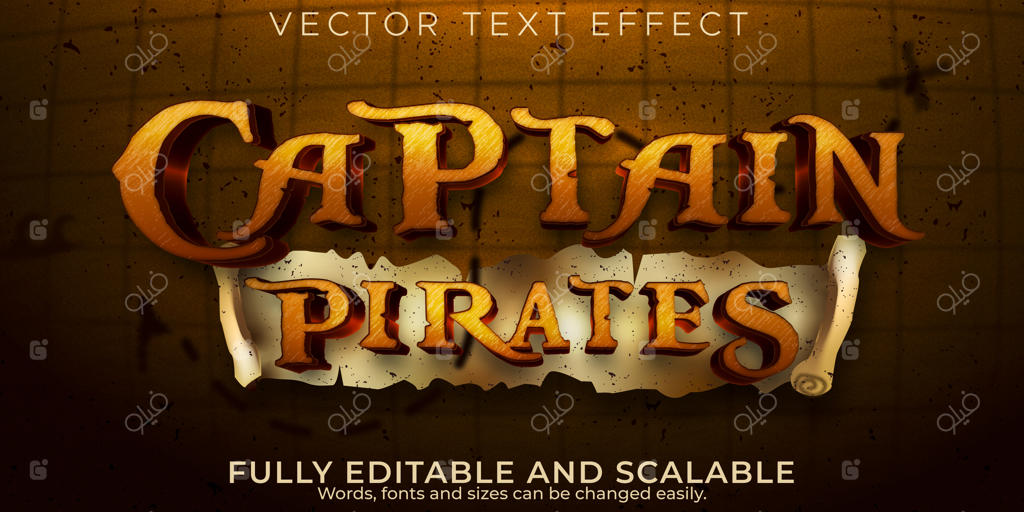 افکت چهارچوبی متن دزدان دریایی، سبک متن قابل ویرایش کشتی و ماجراجویی