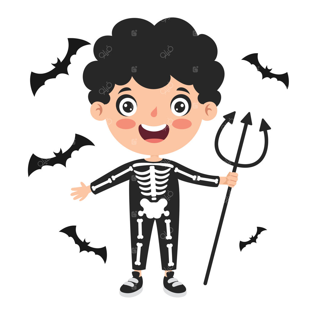 کودک شاد و خندان در جشن هالووین