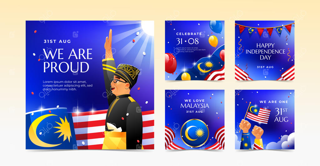 قالب گرادیان روز استقلال