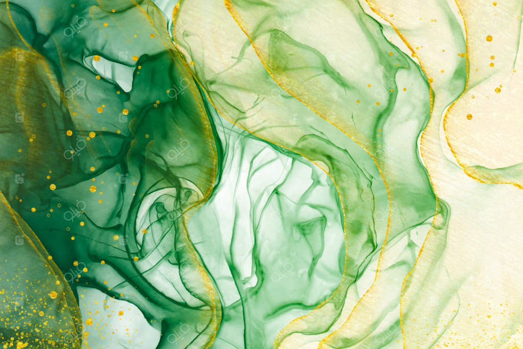 زمینه لوکس انتزاعی سبز با جزئیات درخشان