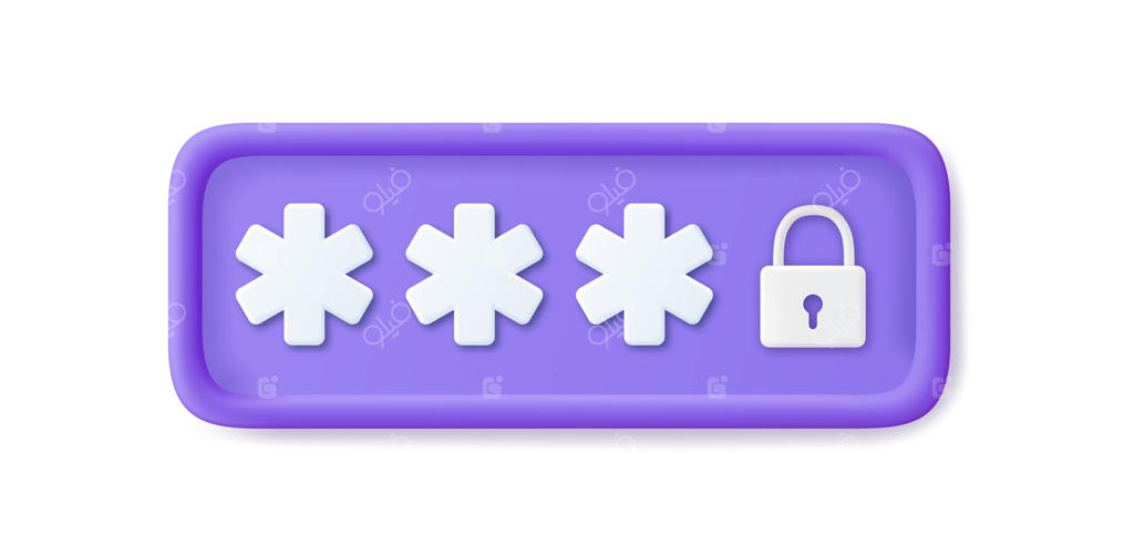 کادر سه بعدی رمز عبور قفل‌شده