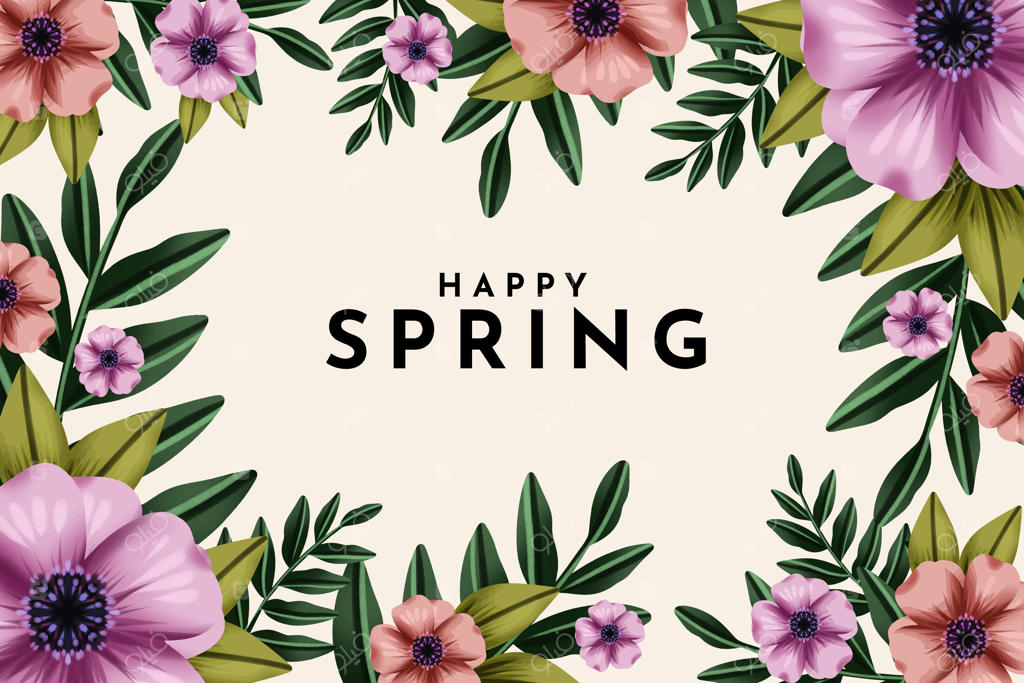 پس‌زمینه بهاری آبرنگی