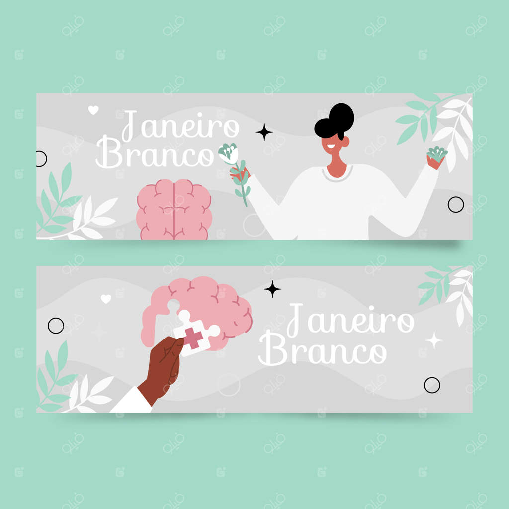 مجموعه بنرهای افقی ژانویۀ سفید، ساده و تخت