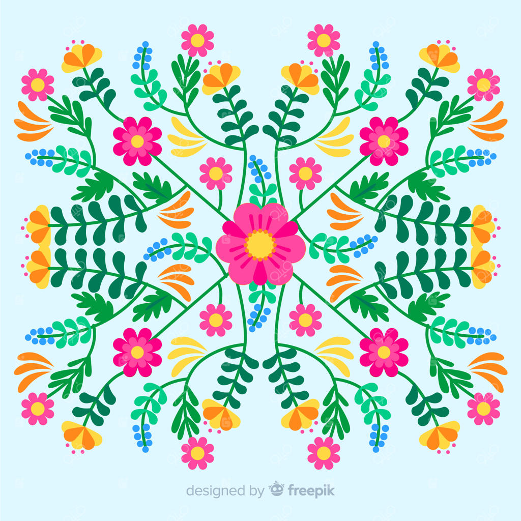 زمینه گل‌دوزی دستی با طرح‌های گل