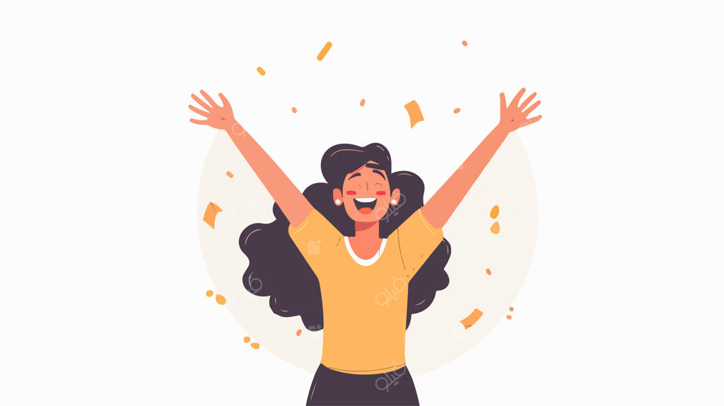 وکتور فلت فرد شاد و بی‌خیال در پس‌زمینه سفید