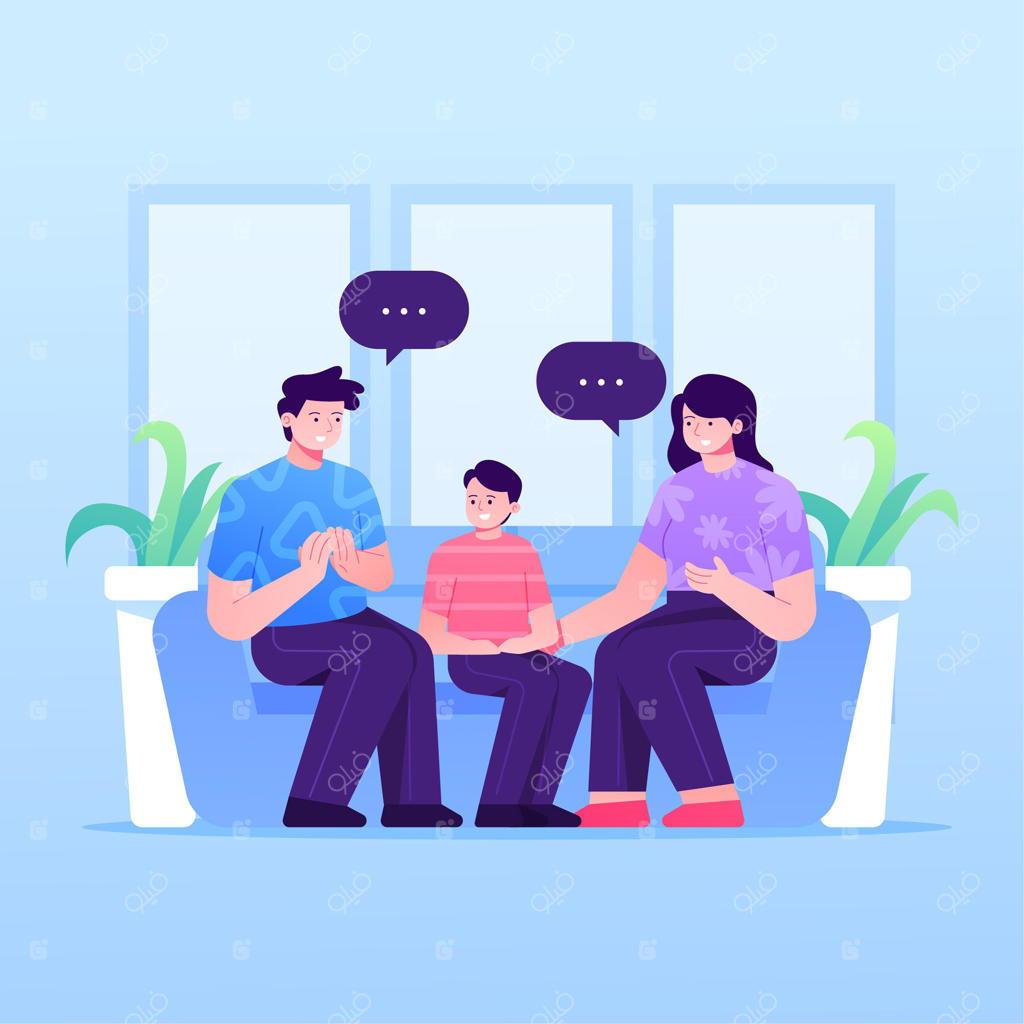 خانواده‌ای خوش در حال گذراندن لحظات باهم در خانه