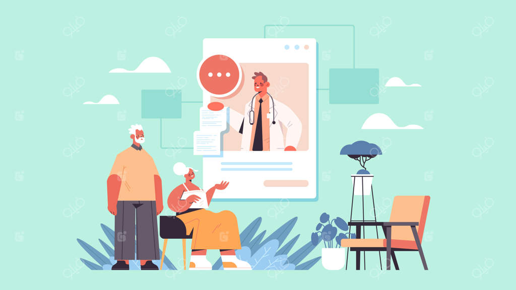 مشاوره آنلاین پزشکی: پزشک در مرورگر وب با بیماران سالمند گفتگو می‌کند