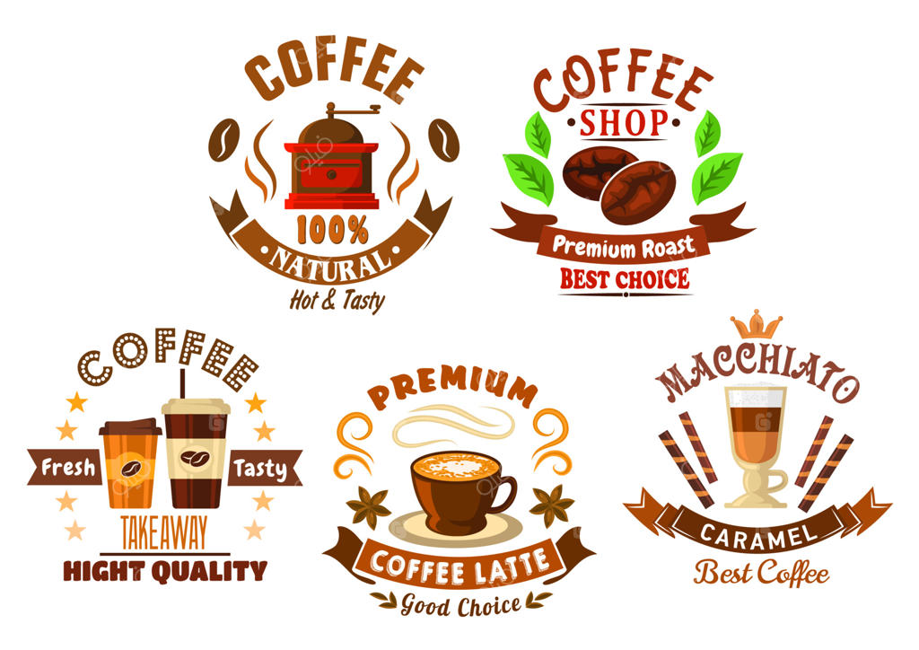 عناصر طراحی کافی‌شاپ به سبک کارتونی