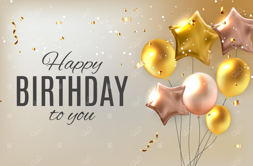 تصویر تبریک تولدت مبارک با بادکنک‌های براق و رنگارنگ