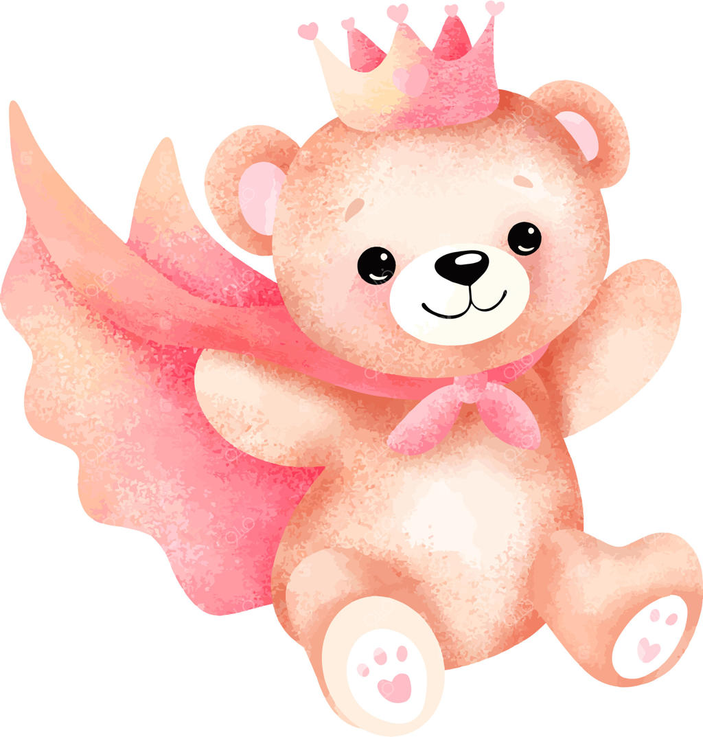 تصویرسازی خرس تدی شاهزاده با آبرنگ