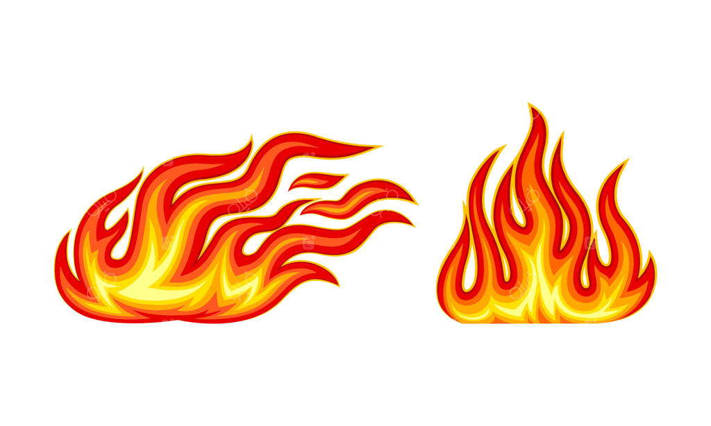 تصویر شعله‌های آتش سرخ و نارنجی در آتش‌بازی فضای باز