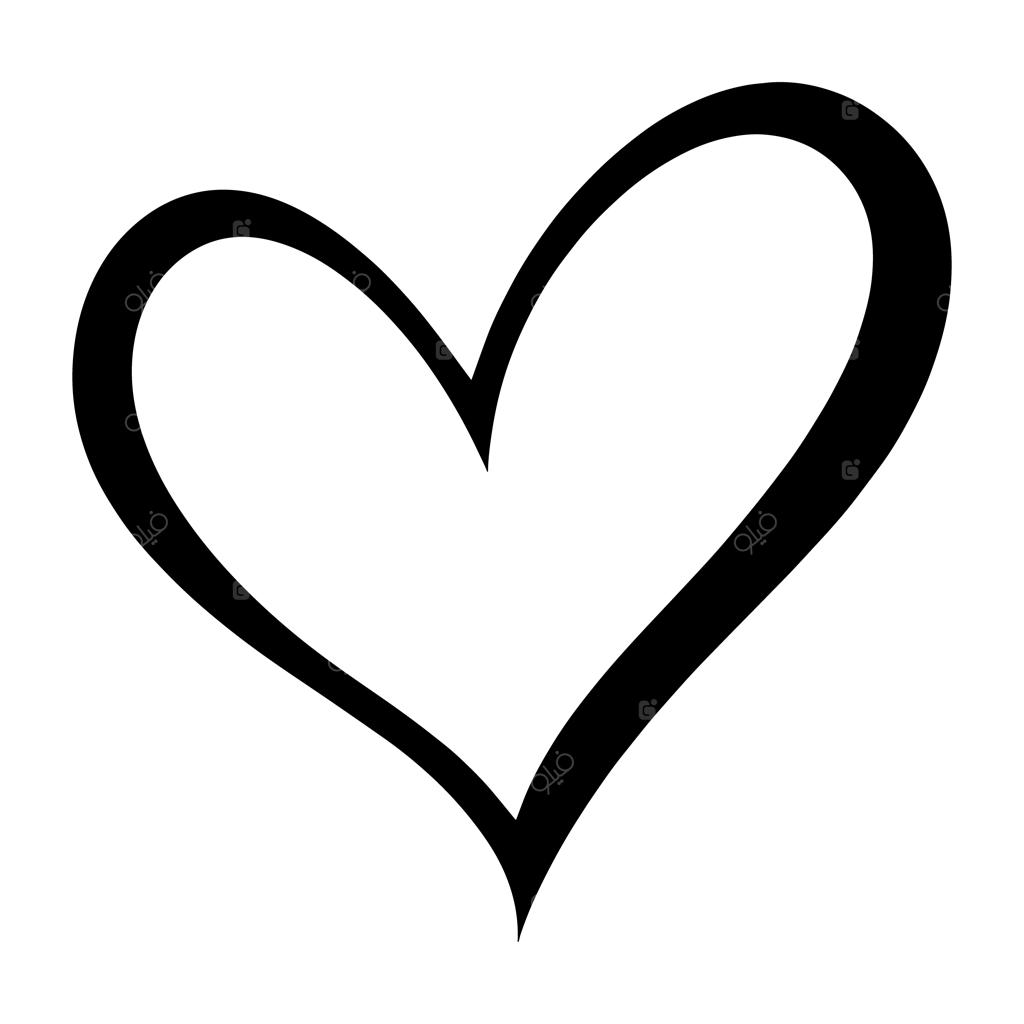 طرح و آیکون سیلوئت قلب مشکی، نماد و نشانه‌ی عشق