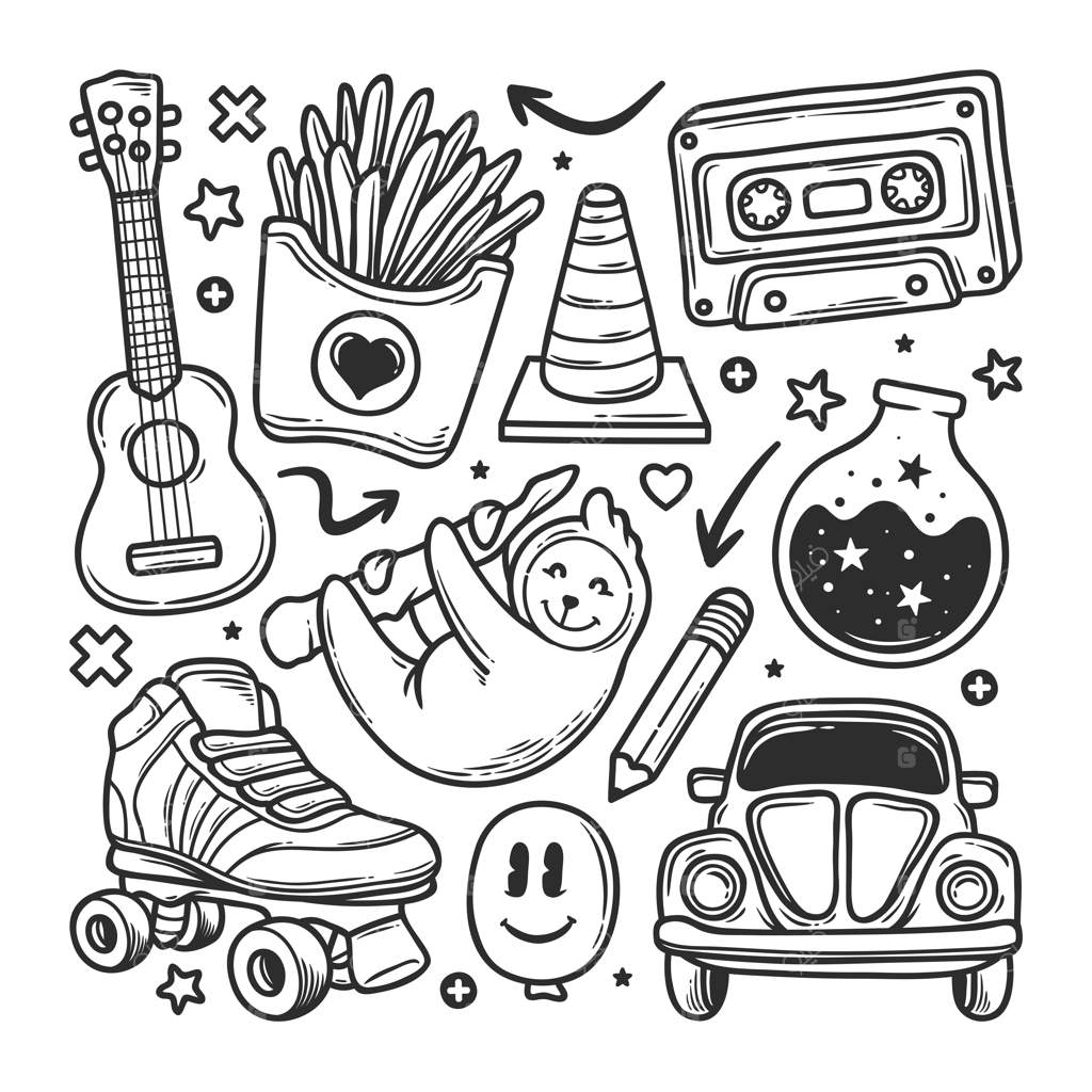 نقاشی‌های دستی به شکل استیکرها