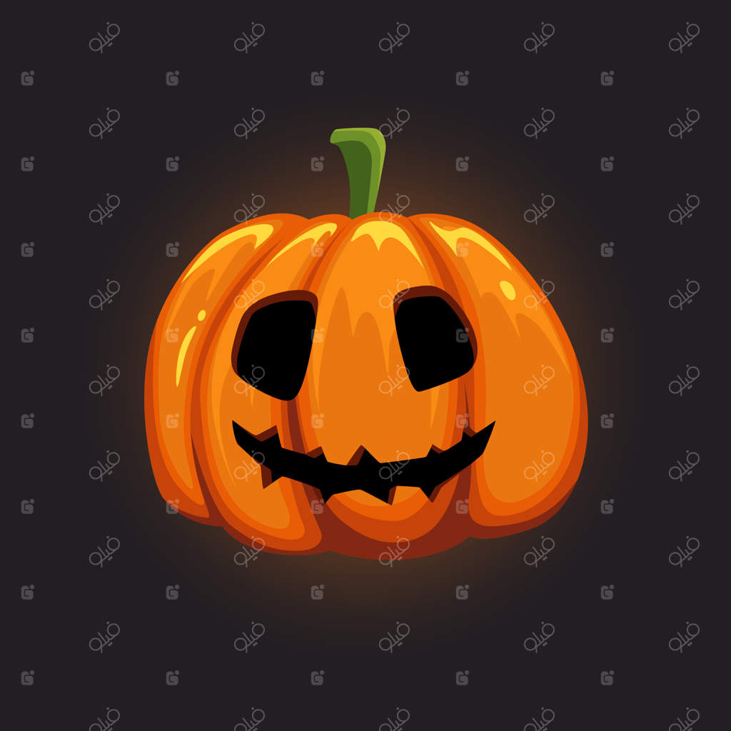 کدو تنبل هالووین با صورت خندان