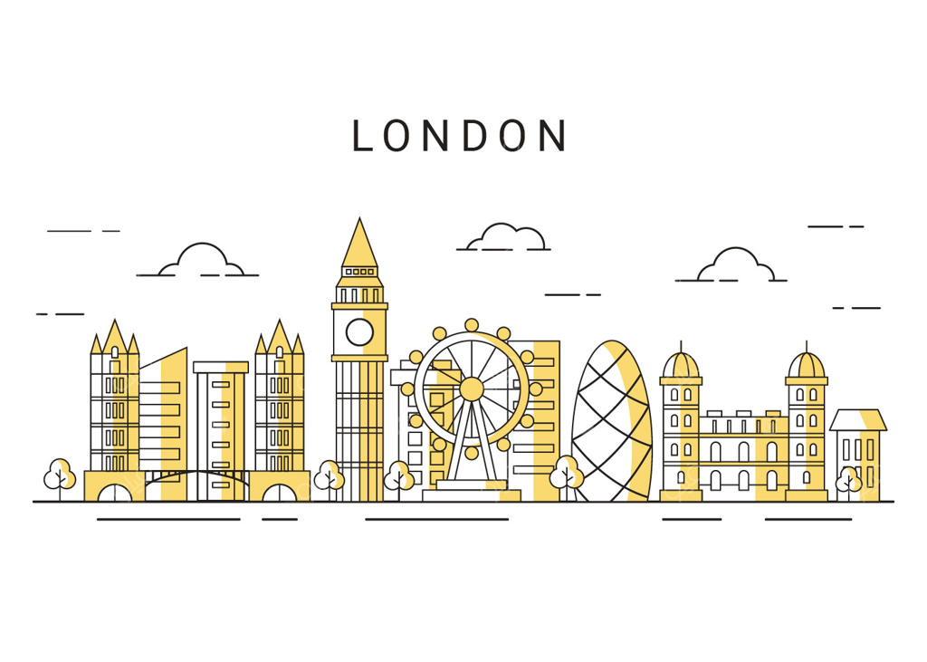 وکتور خط افق شهر لندن