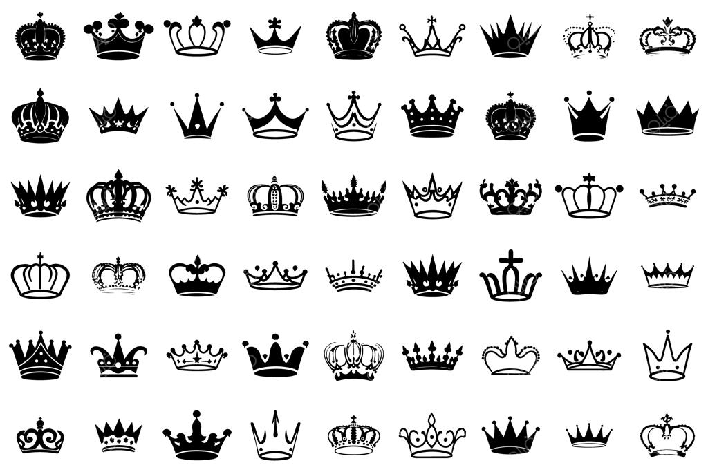 مجموعه طرح‌های وکتور سیلوئت تاج