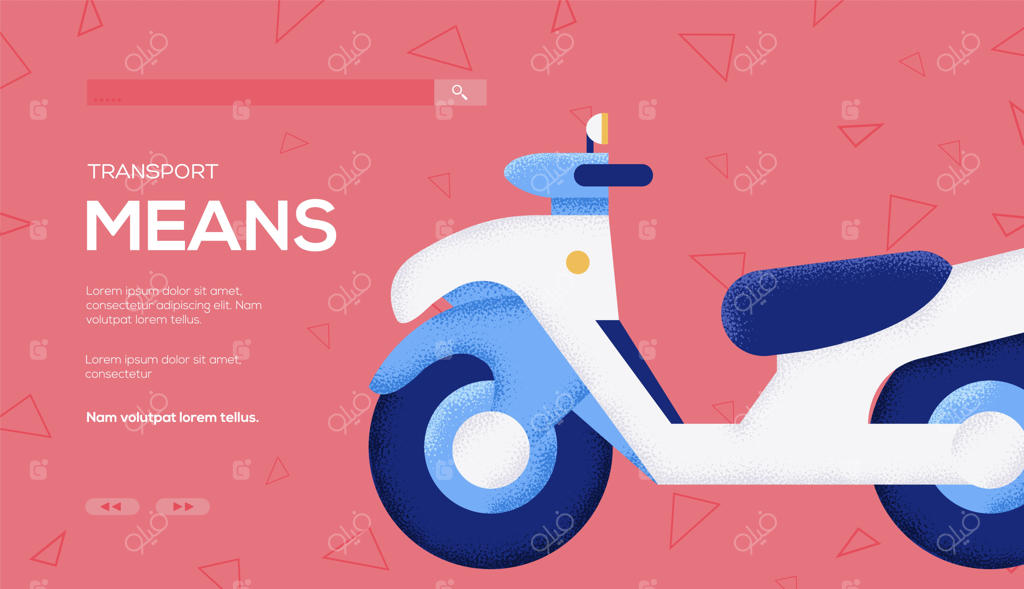 پوستر مفهومی موتور برقی، بنر وب، هدر رابط کاربری، ورود به سایت.