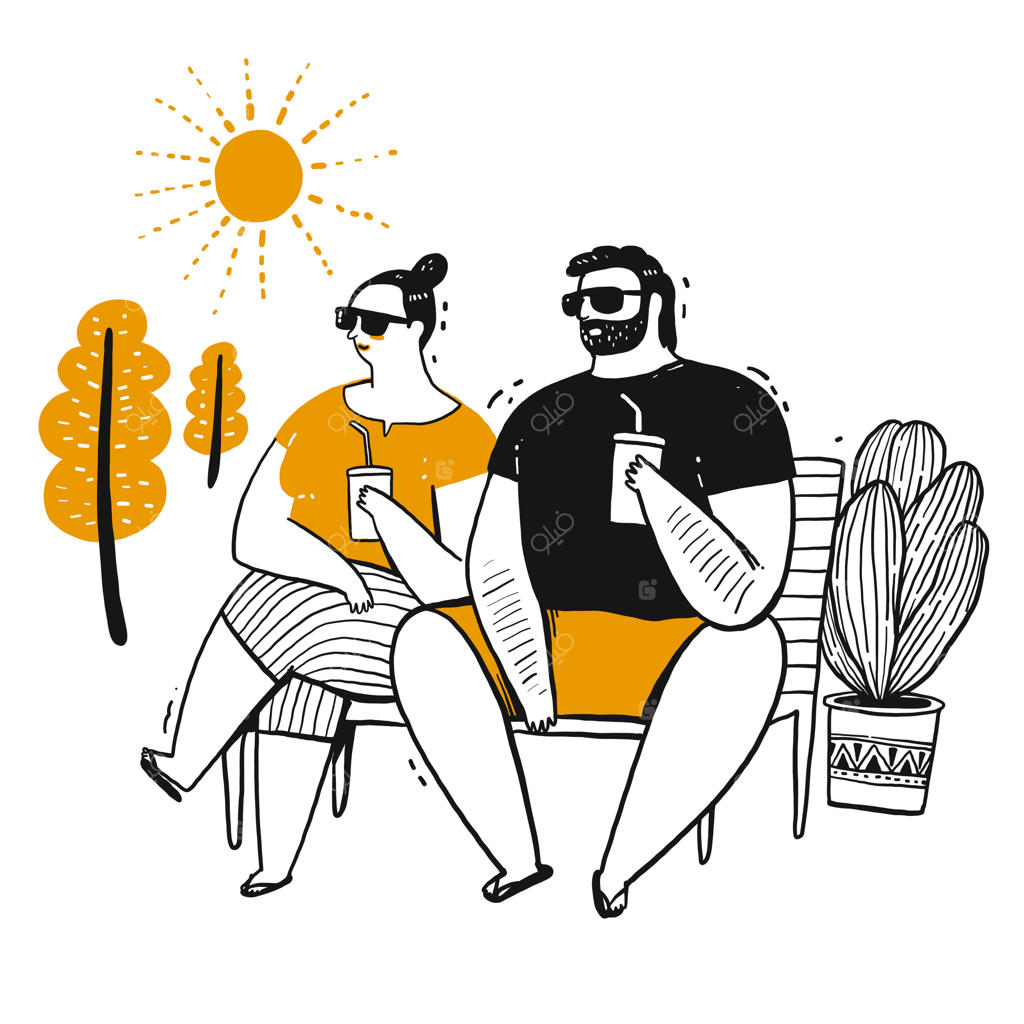 شخصیت‌های طراحی شده مردم، استراحت با قهوه.