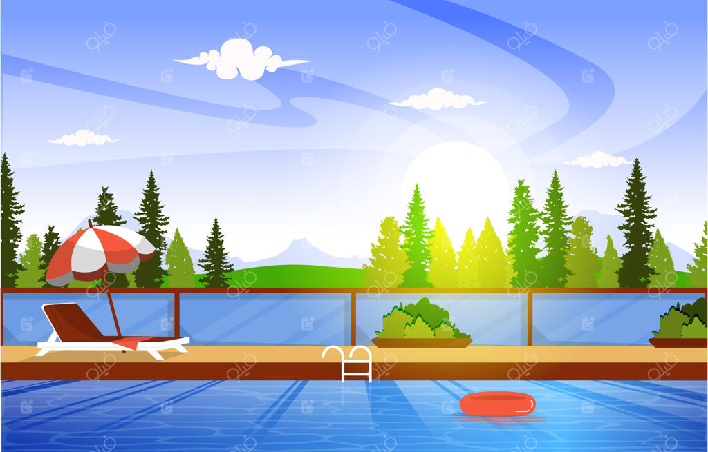 استخر طبیعی: تابستان، تعطیلات و آرامش در طراحی فلت