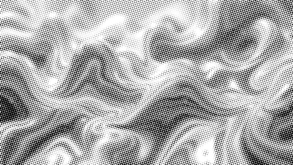 الگوی موج‌دار ذرات نقطه‌ای روان با شکل گرادینت سیاه هاف‌تون در پس‌زمینه سفید