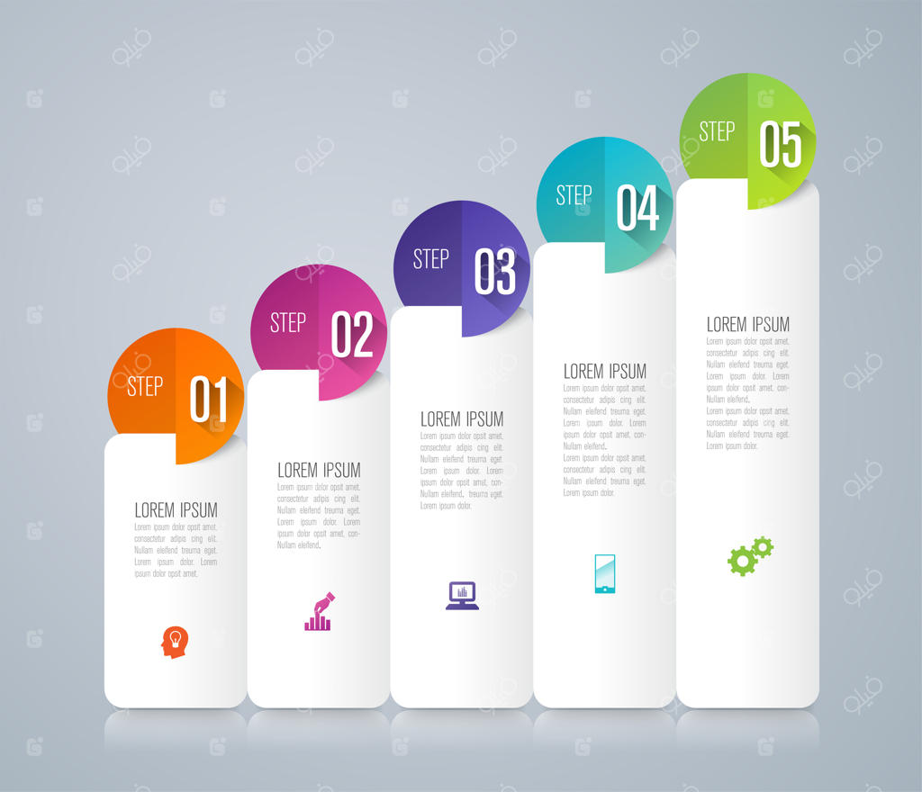 اینفوگرافیک با مراحل و گزینه‌ها