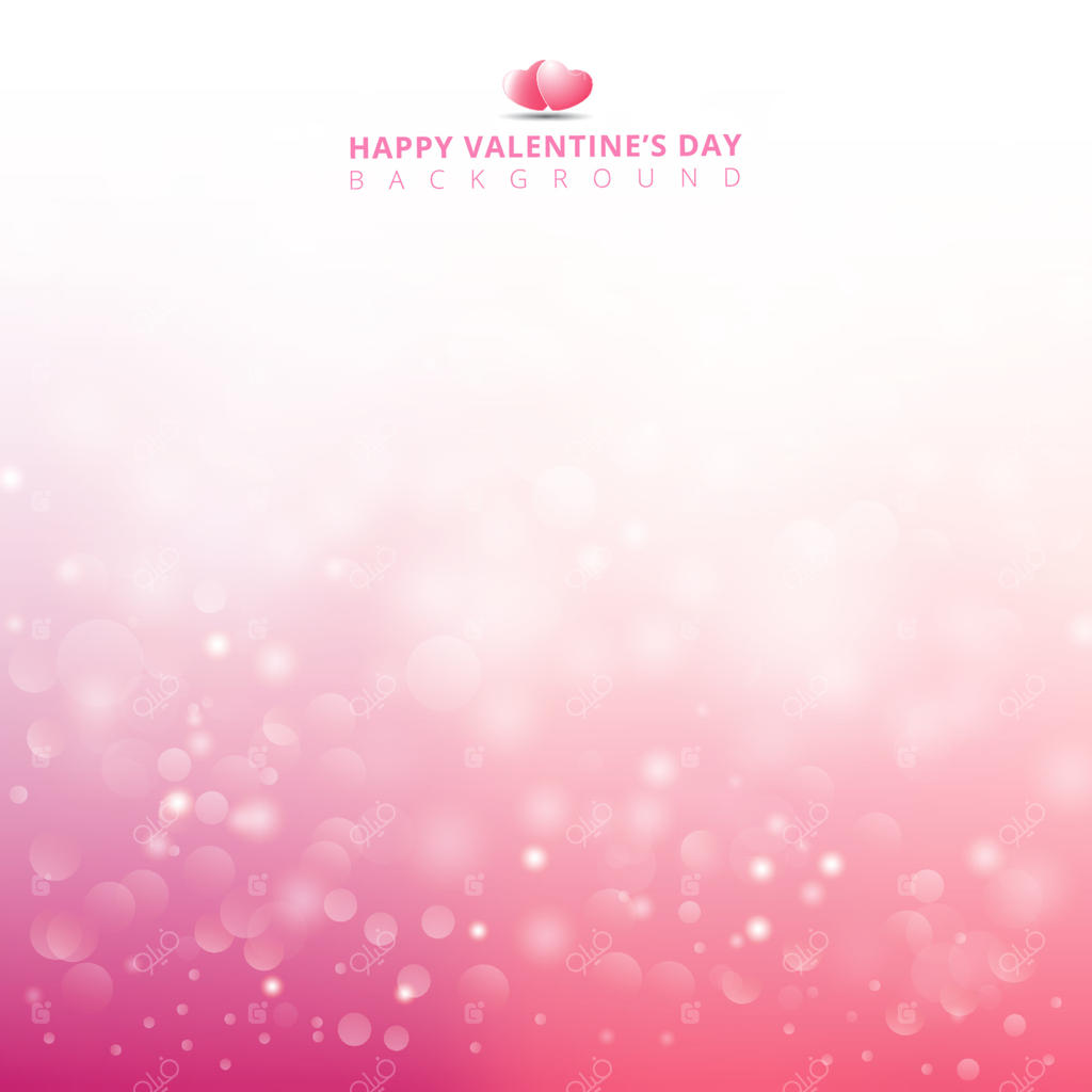 پس‌زمینه صورتی با طراحی انتزاعی وکتور، همراه با دایره‌های مات و بوکه برای روز ولنتاین