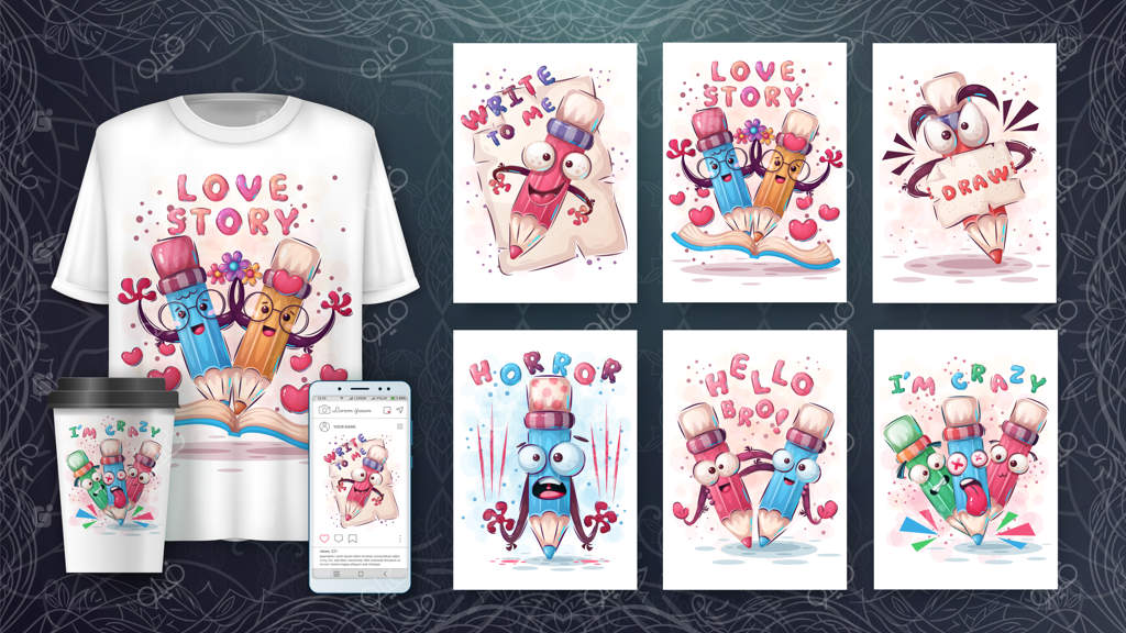 طراحی جذاب شخصیت کارتونی با مداد