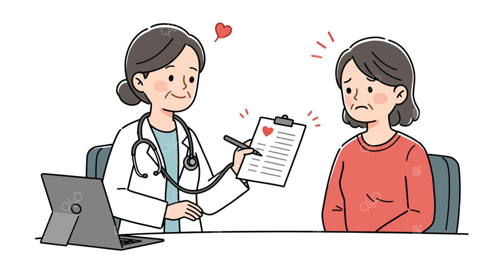 پزشک در حال توضیح نتایج آزمایش به بیمار سالمند