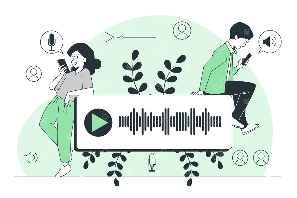 تصویرسازی از مفهوم چت صوتی