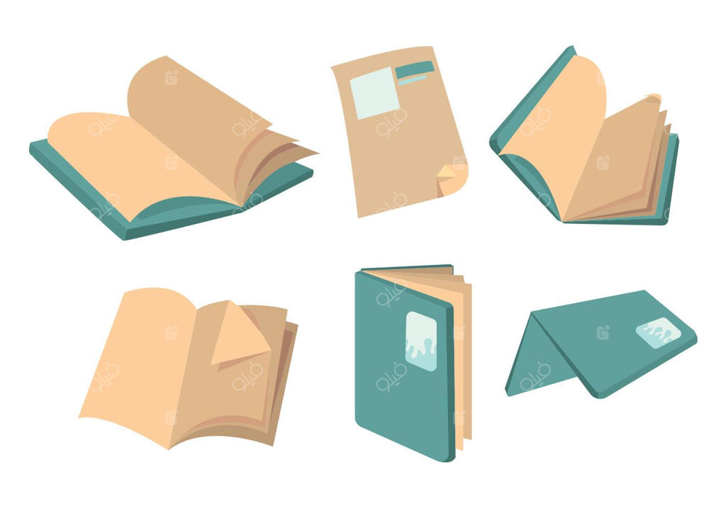 مجموعه وکتور ورق زدن صفحات کتاب