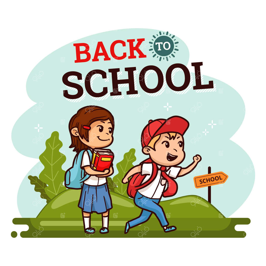 طرح دستی مفهوم بازگشت کودکان به مدرسه